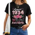 92歳 1934年8月 花柄 92歳 誕生日 男性 女性 レディースTシャツ