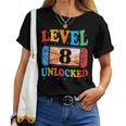 Awesome Level 8 Unlocked 8Th Birthday Boy Girlideo Gamer レディースTシャツ