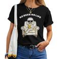 No Beer No Life トイプードル グッズ ビール 酒 犬 おもしろ 面白い ネタ 笑える 飲み会 レディースTシャツ