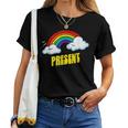 Present Cute arcastic Retrointage Rainbow レディースTシャツ