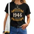 ヴィンテージ 1946 ギフト 男性 女性 長寿祝い 1946年生まれ ユニークな誕生日プレゼント レディースTシャツ
