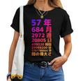面白い57歳の誕生日の古いメーター 面白い57歳のギフト 女性 男性 面白い電卓 57歳の誕生日のギフト レディースTシャツ