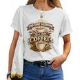 Instant Human Just Add Coffee 面白いカフェインの引用 レディースTシャツ