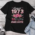 53歳 1973年8月 花柄 53歳 誕生日 男性 女性 レディースTシャツ 面白い贈り物