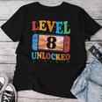 Awesome Level 8 Unlocked 8Th Birthday Boy Girlideo Gamer レディースTシャツ 面白い贈り物