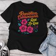 República Dominicana Qué Lo Que ドミニカ共和国 花 レディースTシャツ 面白い贈り物