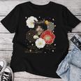 ボブキャット ウィッグ カツラ おかっぱ 猫 日本 和風 美しい 花 猫ミーム レディースTシャツ 面白い贈り物
