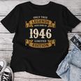 ヴィンテージ 1946 ギフト 男性 女性 長寿祝い 1946年生まれ ユニークな誕生日プレゼント レディースTシャツ 面白い贈り物