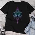 蓮の花 禅 マンダラ 平和 ヨガ レディースTシャツ 面白い贈り物
