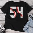 野球選手 ジャージ 番号54 54 Proud Baseball Mom Dad レディースTシャツ 面白い贈り物