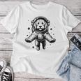 Dog Dad Mompace 宇宙飛行士ゴールデンドゥードル レディースTシャツ 面白い贈り物