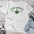 Plant Manager ウィードリーフ カンナビスポット マリファナ Usa レディースTシャツ 面白い贈り物