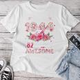 オンバック 82歳 1944年10月 花柄 82歳の誕生日 レディースTシャツ 面白い贈り物