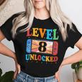 Awesome Level 8 Unlocked 8Th Birthday Boy Girlideo Gamer レディースTシャツ 彼女への贈り物