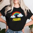 Present Cute arcastic Retrointage Rainbow レディースTシャツ 彼女への贈り物
