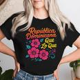República Dominicana Qué Lo Que ドミニカ共和国 花 レディースTシャツ 彼女への贈り物