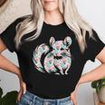 かわいいチンチラ花柄チンチラ 長袖tシャツ レディースTシャツ 彼女への贈り物