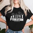 パイロリューション パイロ 花火 花火師 レディースTシャツ 彼女への贈り物