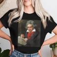 ベートーベン 肖像画【作曲家】ルートヴィヒ・ヴァン・ベートーヴェン Beethoven クラシック 音楽家 レディースTシャツ 彼女への贈り物