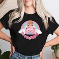 メルちゃん くまさんカーでlet's Go Drive 〜Under The Rainbow〜【片面プリント】 レディースTシャツ 彼女への贈り物