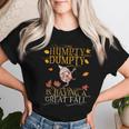 ヴィンテージ秋色 ハンプティダンプティ Having Had A Great Fall レディースTシャツ 彼女への贈り物