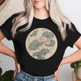 蓮の花 浮世絵 日本風アート レディースTシャツ 彼女への贈り物