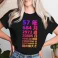 面白い57歳の誕生日の古いメーター 面白い57歳のギフト 女性 男性 面白い電卓 57歳の誕生日のギフト レディースTシャツ 彼女への贈り物