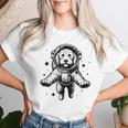 Dog Dad Mompace 宇宙飛行士ゴールデンドゥードル レディースTシャツ 彼女への贈り物
