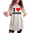 I Heart Momo ファーストネーム I Love パーソナライズ レディースオーバーサイズコンフォートTシャツ Ivory