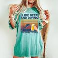 I Like Beer And Diving And Maybe 3 People 面白いギフト レディースオーバーサイズコンフォートTシャツ Chalky Mint