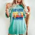 I Like Beer And Tennis Maybe 3 People ビンテージ レディースオーバーサイズコンフォートTシャツ Chalky Mint