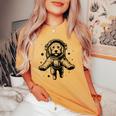 Dog Dad Mompace 宇宙飛行士ゴールデンドゥードル レディースオーバーサイズコンフォートTシャツ Mustard