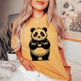 I Love Pandas 面白い、パンダが大好き レディースオーバーサイズコンフォートTシャツ Mustard