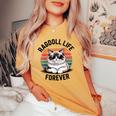ラグドール ライフ 猫 男性 女性 キッズ ギフト レディースオーバーサイズコンフォートTシャツ Mustard