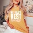 メンズ 世界一のおばあちゃん ドライ レディースオーバーサイズコンフォートTシャツ Mustard