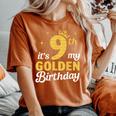 It's My 9Th Golden Birthday Happy 9歳から男の子、女の子へ レディースオーバーサイズコンフォートTシャツ Yam