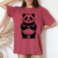 I Love Pandas 面白い、パンダが大好き レディースオーバーサイズコンフォートTシャツ Crimson