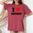 I Heart Momo ファーストネーム I Love パーソナライズ レディースオーバーサイズコンフォートTシャツ Crimson
