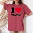 I Love Tomomi レディースオーバーサイズコンフォートTシャツ Crimson