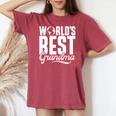 メンズ 世界一のおばあちゃん ドライ レディースオーバーサイズコンフォートTシャツ Crimson