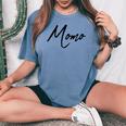 Beautiful Handwritten Font Momo Calligraphy レディースオーバーサイズコンフォートTシャツ Blue Jean