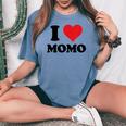 I Heart Momo ファーストネーム I Love パーソナライズ レディースオーバーサイズコンフォートTシャツ Blue Jean