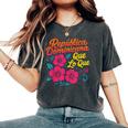 República Dominicana Qué Lo Que ドミニカ共和国 花 レディースオーバーサイズコンフォートTシャツ Pepper