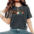 トラウト 魚 シルエット 花 ボタニカル フローラル レディースオーバーサイズコンフォートTシャツ Pepper