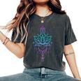 蓮の花 禅 マンダラ 平和 ヨガ レディースオーバーサイズコンフォートTシャツ Pepper