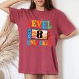 Awesome Level 8 Unlocked 8Th Birthday Boy Girlideo Gamer レディースオーバーサイズコンフォートTシャツ Crimson