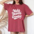 Make Heaven Crowded Christian Girl レトロ 宗教的 イエス レディースオーバーサイズコンフォートTシャツ Crimson