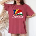 セイシェル 国旗 セイシェル アフリカ 愛国心 男性 女性 キッズ レディースオーバーサイズコンフォートTシャツ Crimson