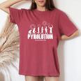 パイロリューション パイロ 花火 花火師 レディースオーバーサイズコンフォートTシャツ Crimson