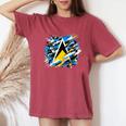 男性と女性の愛国心が強いセントルシア国旗の服セントルシア レディースオーバーサイズコンフォートTシャツ Crimson